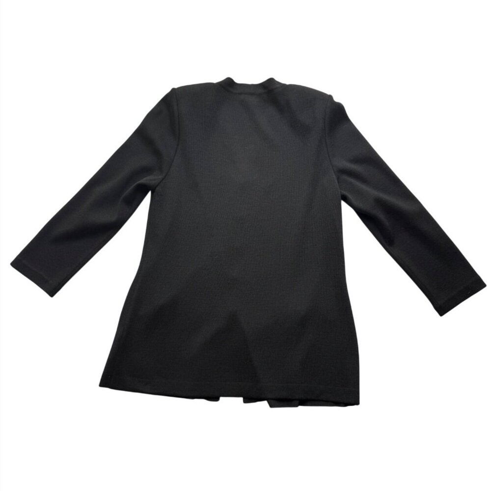 St. John Basics Black Santana Knit Cardigan Jacket Sweater 12 Rhinestone Buttons - Picture 6 of 6
